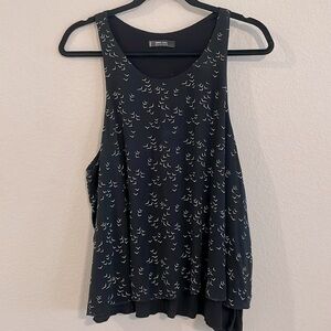 MNG BASICS Women’s Tank Top Large Black Animal Novelty Bird Print Whimsigoth